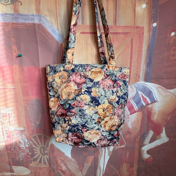 🌸 Vintage Oscar de la Renta Floral Tote Bag - Picture 4 of 5